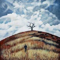One Tree Hill - solitary figure and a dead tree