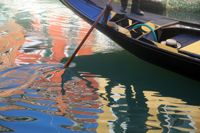 Venice - colourful reflections of a gondola
